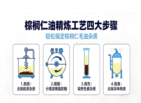 棕櫚仁油精煉工藝四大步驟，輕松搞定棕櫚仁毛油雜質(zhì)