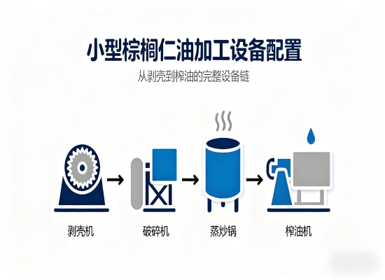 投資一個(gè)小型棕櫚仁油加工廠需要配置什么設(shè)備？
